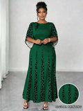 Women's Fashion Designer 1-4XL Leopard Print Long Dresses (Plus Size)