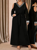 Women's Fashion Designer 1-4XL Wide Leg Jumpsuits (Plus Size)