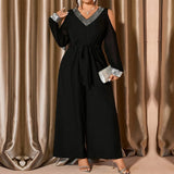 Women's Fashion Designer 1-4XL Wide Leg Jumpsuits (Plus Size)