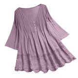 Women's Fashion Designer 1-5XL Floral Lace Trim Blouse T-Shirts (Plus Size)-Women's Tops Fashion Designer Plus Size T-Shirts / Blouses-International Women's Clothing