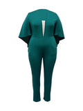 Women's Fashion Designer 1-5XL Half Sleeve Jumpsuits (Plus Size)-Women's Plus Size Fashion Designer Rompers / Jumpsuits-International Women's Clothing