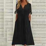 Women's 1-5XL Fashion Designer Hollowed Out Midi Dresses (Plus Size)-Women's Fashion Designer Plus Size Dresses-International Women's Clothing