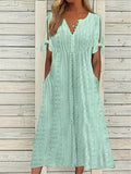 Women's 1-5XL Fashion Designer Hollowed Out Midi Dresses (Plus Size)-Women's Fashion Designer Plus Size Dresses-International Women's Clothing
