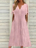 Women's 1-5XL Fashion Designer Hollowed Out Midi Dresses (Plus Size)-Women's Fashion Designer Plus Size Dresses-International Women's Clothing
