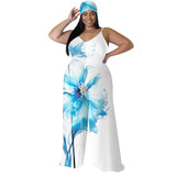 Women's Fashion Designer 1-6XL Floral  Wide Leg Jumpsuits (Plus Size)