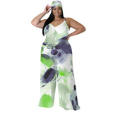 Women's Fashion Designer 1-6XL Floral  Wide Leg Jumpsuits (Plus Size)