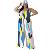 Women's Fashion Designer 1-6XL Floral  Wide Leg Jumpsuits (Plus Size)
