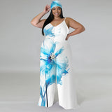 Women's Fashion Designer 1-6XL Floral  Wide Leg Jumpsuits (Plus Size)