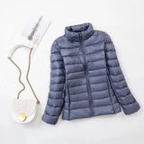 Women's Fashion Designer Collar Warm White Duck Down 1-7XL Jackets (Plus Size)-Women's Tops Fashion Designer Plus Size Jerseys-International Women's Clothing