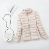 Women's Fashion Designer Collar Warm White Duck Down 1-7XL Jackets (Plus Size)-Women's Tops Fashion Designer Plus Size Jerseys-International Women's Clothing