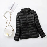 Women's Fashion Designer Collar Warm White Duck Down 1-7XL Jackets (Plus Size)-Women's Tops Fashion Designer Plus Size Jerseys-International Women's Clothing