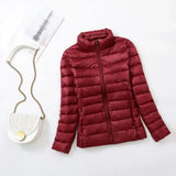 Women's Fashion Designer Collar Warm White Duck Down 1-7XL Jackets (Plus Size)-Women's Tops Fashion Designer Plus Size Jerseys-International Women's Clothing