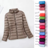 Women's Fashion Designer Collar Warm White Duck Down 1-7XL Jackets (Plus Size)-Women's Tops Fashion Designer Plus Size Jerseys-International Women's Clothing