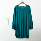 Women's Fashion Designer 1-8XL High to Low 3/4 Long-Sleeve Tops (Plus Size)-Women's Fashion Designer Plus Size Long-Sleeve Tops-dark green-Women&#x27;s fashion designer plus size clothes