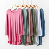 Women's Fashion Designer 1-8XL High to Low 3/4 Long-Sleeve Tops (Plus Size)