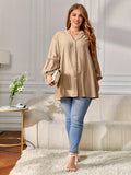 Women's Fashion Designer 2-4XL Blouse Flare Long-Sleeve Tops (Plus Size)