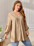 Women's Fashion Designer 2-4XL Blouse Flare Long-Sleeve Tops (Plus Size)