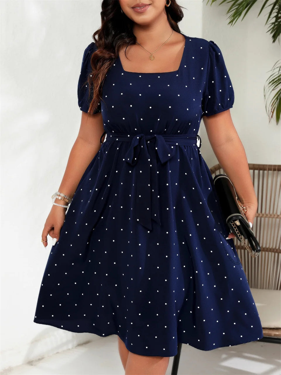 Women's Fashion Designer 2-4XL Polka Dot Short Dresses (Plus Size) – International Women's Clothing Women's Fashion Designer 2-4XL Polka Dot Short Dresses (Plus Size) – International Women's Clothing