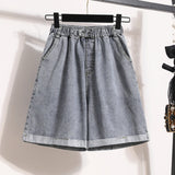 Women's Fashion Designer 2-5XL Denim Shorts (Plus Size)-Women's Fashion Designer Plus Size Skirts-Light Blue-Women&#x27;s fashion designer plus size clothes