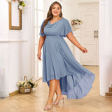 Women's Fashion Designer 2-6XL Chiffon Butterfly Midi Dresses (Plus Size)-Women's Fashion Designer Plus Size Dresses-SKY BLUE-Women&#x27;s fashion designer plus size clothes
