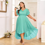Women's Fashion Designer 2-6XL Chiffon Butterfly Midi Dresses (Plus Size)-Women's Fashion Designer Plus Size Dresses-Turquoise-Women&#x27;s fashion designer plus size clothes