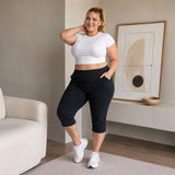 Women's Fashion Designer 2-9XL Cropped Capri Pants (Plus Size)