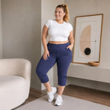 Women's Fashion Designer 2-9XL Cropped Capri Pants (Plus Size)