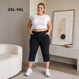 Women's Fashion Designer 2-9XL Cropped Capri Pants (Plus Size)