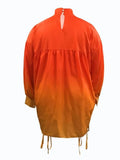 Women's Fashion Designer 3-5XL Drawstring Short Dresses (Plus Size)