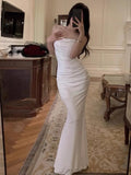 Women's Fashion Designer Bodycon Ruffled Spaghetti Dresses (Long)-Women's Fashion Designer Dresses