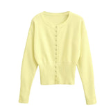 Women's Fashion Designer Crop Tops Knitted Wide Sleeve S-L Cardigans