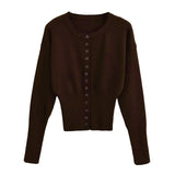Women's Fashion Designer Crop Tops Knitted Wide Sleeve S-L Cardigans