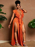 Women's Fashion Designer Double Split 1-4XL Jumpsuits (Plus Size)