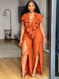 Women's Fashion Designer Double Split 1-4XL Jumpsuits (Plus Size)