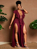 Women's Fashion Designer Double Split 1-4XL Jumpsuits (Plus Size)