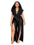 Women's Fashion Designer Double Split 1-4XL Jumpsuits (Plus Size)