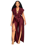 Women's Fashion Designer Double Split 1-4XL Jumpsuits (Plus Size)