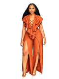 Women's Fashion Designer Double Split 1-4XL Jumpsuits (Plus Size)