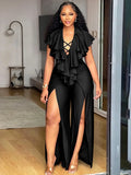 Women's Fashion Designer Double Split 1-4XL Jumpsuits (Plus Size)