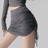 Women's Fashion Designer Drawstring Mini Shorts & Skirts (Short)