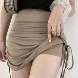 Women's Fashion Designer Drawstring Mini Shorts & Skirts (Short)