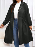 Women's Fashion Designer Drawstring Zip Up XL-5XL Jackets (Plus Size)