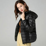 Women's Fashion Designer XL-7XL Duck Down Jackets (Plus Size)-Women's Tops Fashion Designer Plus Size Jerseys-Black hooded-Women&#x27;s fashion designer plus size clothes