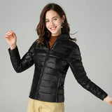 Women's Fashion Designer XL-7XL Duck Down Jackets (Plus Size)-Women's Tops Fashion Designer Plus Size Jerseys-Black no hooded-Women&#x27;s fashion designer plus size clothes