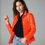 Women's Fashion Designer XL-7XL Duck Down Jackets (Plus Size)-Women's Tops Fashion Designer Plus Size Jerseys-Orange no Hooded-Women&#x27;s fashion designer plus size clothes