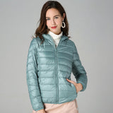 Women's Fashion Designer XL-7XL Duck Down Jackets (Plus Size)-Women's Tops Fashion Designer Plus Size Jerseys-Sky Blue hooded-Women&#x27;s fashion designer plus size clothes