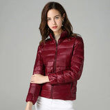 Women's Fashion Designer XL-7XL Duck Down Jackets (Plus Size)-Women's Tops Fashion Designer Plus Size Jerseys-Wine Red no hooded-Women&#x27;s fashion designer plus size clothes