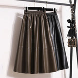 Women's Fashion Designer Faux Leather 2-4XL Midi Skirts (Plus Size)