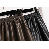 Women's Fashion Designer Faux Leather 2-4XL Midi Skirts (Plus Size)