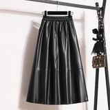 Women's Fashion Designer Faux Leather 2-4XL Midi Skirts (Plus Size)